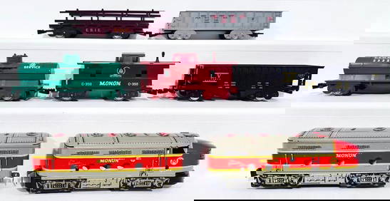Marx Postwar O Gauge Set #8550 Monon A-B 5 Car plastic Freight Set and Marx Prewar Transformers (1 of 18)