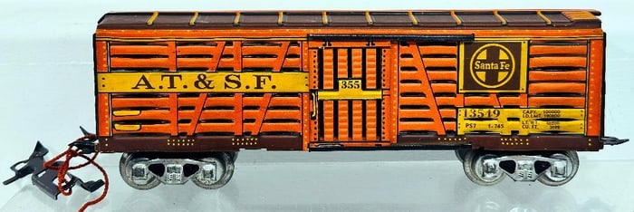 Marx Postwar O Gauge AT&SF Livestock Car Factory Prototype