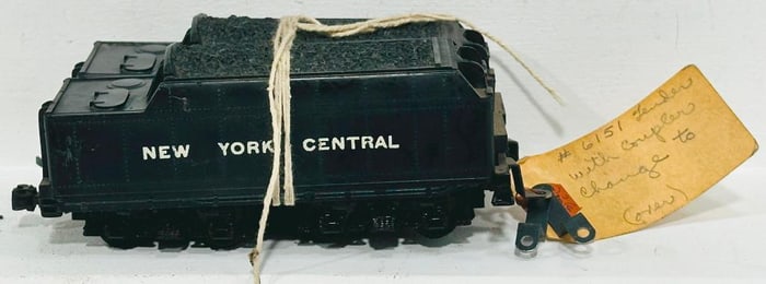 Marx Postwar HO scale New York Central 8 wheel Black Tender X2 Factory Archives