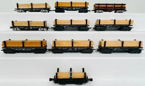 Marx Postwar O Gauge Ten (10) Assorted Lumber Cars (1 of 6)