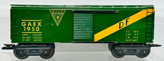 Marx Postwar O Gauge GAEX Box Car Factory Archives