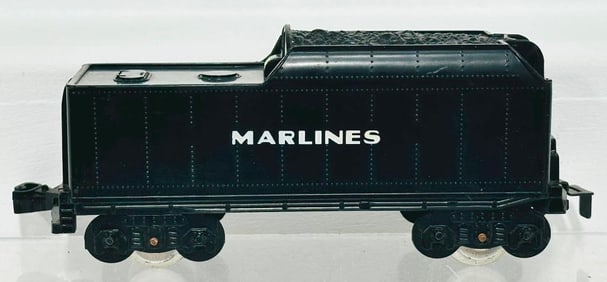 Marx Postwar O Gauge Marlines black plastic 4 Wheel Tender Factory Prototype