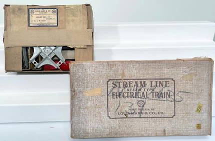 Marx Postwar O Gauge Dull Finish Black Locomotive and Tender with Assorted Freight Cars Set (1 of 20)