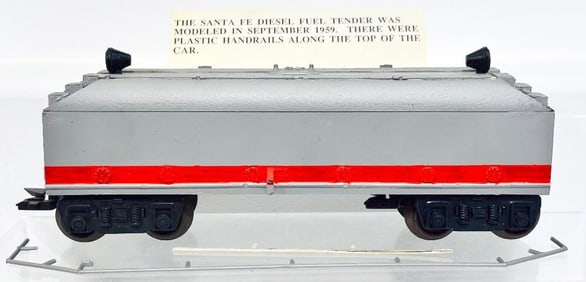Marx Postwar O Gauge Santa Fe Tender with handrails Factory Prototype
