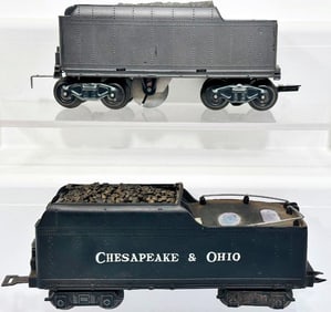 Marx Postwar O Gauge C&O black 8 wheel Tender/unmarked black plastic tender Factory Prototypes