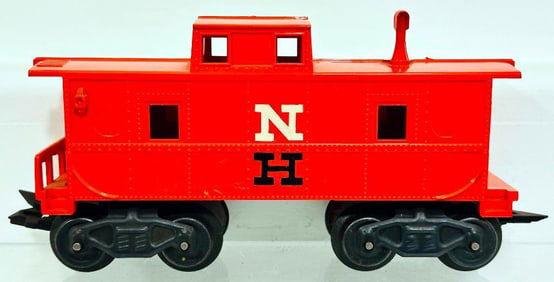 Marx Postwar O Gauge New Haven orange painted 8 wheel Caboose Factory Prototype
