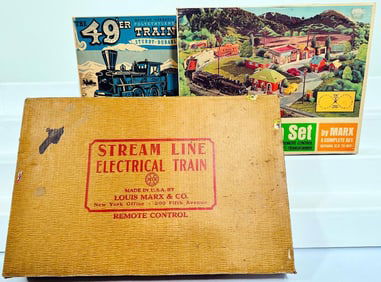 Marx Postwar O Gauge 49’er Battery-Operated Train Set/24353 Electric train Set/25235 Freight Train
