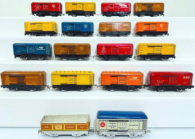 Marx Prewar and Postwar Eighteen (18) Assorted 4 wheel Freight Cars