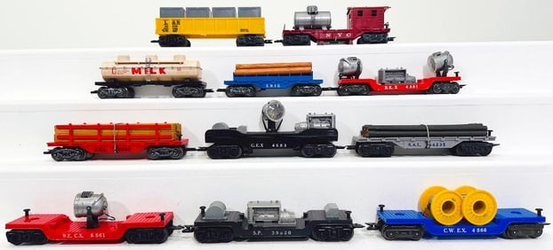 Marx Postwar O Gauge Eleven (11) Assorted Freight Cars