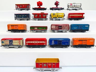 Marx Prewar Postwar O Gauge Seventeen (17) Assorted Freight Cars and Passenger Cars
