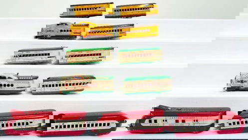 Marx Prewar O Gauge M-10005 green and white Streamliner Set/ M – 10000 Union Pacific red and