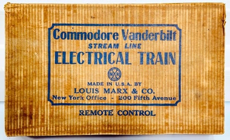 Marx Prewar O Gauge Outfit No. (Unmarked) Black Commodore Vanderbilt Locomotive Freight Set Boxed
