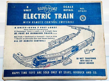 Marx Postwar O Gauge Outfit No. 09643 Happitime 1095 Santa Fe A–A Diesel Passenger & Freight