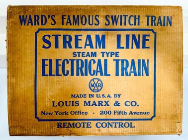 Marx Postwar O Gauge Ward’s Unmarked Outfit No. 3000 CP Locomotive Freight Set Boxed