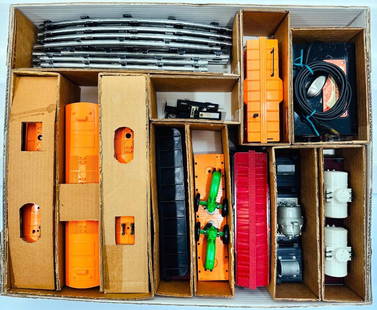 Marx Postwar O Gauge Outfit No. 9638 Allstate A – B – A Diesel Freight Set Boxed: Marx Postwar O Gauge Outfit No. 9638 Allstate A – B – A Diesel Freight Set Boxed, including Allstate Diesel A – B – A Units, SP 39520 Flat Car with Generator, Erie 4528 Flat Ca