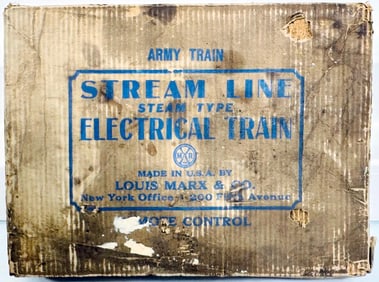 Marx Prewar O Gauge Outfit No.5826-G 500 Army Locomotive Freight Set Boxed