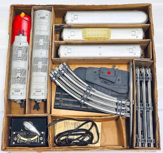 Marx Postwar O Gauge Outfit No. 44100 Santa Fe A – B Diesel Passenger Set Boxed: Marx Postwar O Gauge Outfit No. 44100 Santa Fe A – B Diesel Passenger Set Boxed, including 1095 ATSF A – B Diesel Units in C7 plus, and including 3152 ATSF Coach, 3152 ATSF Vista Dome and