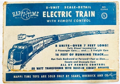 Marx Postwar O Gauge Outfit No. 05944 Happitime Santa Fe Diesel Freight Set Boxed