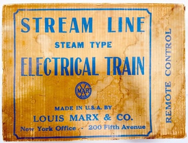 Marx Prewar O Gauge Outfit No. 3997R red Mercury Locomotive Passenger Set Boxed