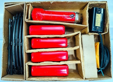 Marx Prewar O Gauge Outfit No. 3997R red Mercury Locomotive Passenger Set Boxed