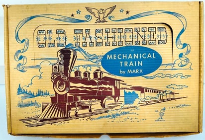 Marx Postwar O Gauge Outfit No. 714S Old Fashioned Mechanical Train Set Boxed