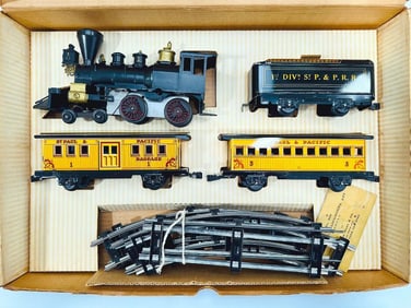 Marx Postwar O Gauge Outfit No. 714S Old Fashioned Mechanical Train Set Boxed
