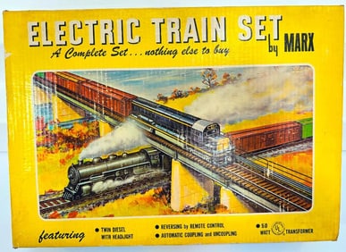 Marx Postwar O Gauge Outfit No. 41821 1095 Santa Fe A – B Diesel Freight Set Boxed