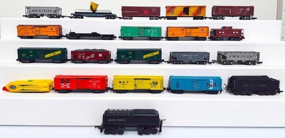 American Flyer Postwar S Gauge Two (2) Assorted Tenders and Nineteen (19) Assorted Freight Cars