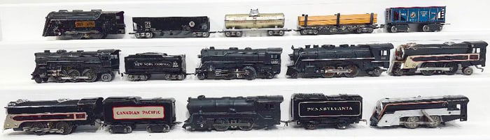Marx Prewar and Postwar O Gauge Eight (8) Assorted Locomotives/Three (3) Assorted Tenders