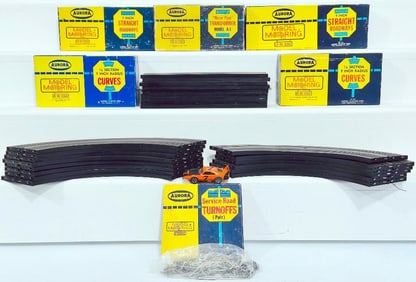 Aurora Postwar HO Scale Model Motoring Track/Transformer/Turnoffs