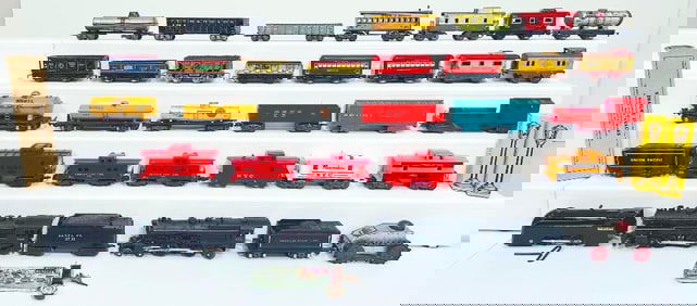 Marx Prewar and Postwar O Gauge 545/1666/Mercury Black Locomotives and Tenders/Assorted Freight Cars
