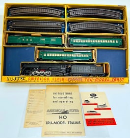 American Flyer Prewar HO Scale Outfit No. 141 New York Central Hudson 5318 Locomotive and Three Cars