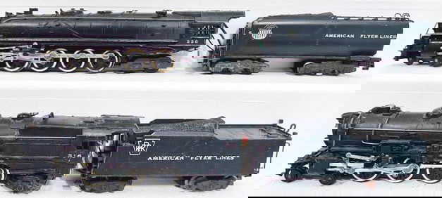 American Flyer Prewar 3/16s" Gauge 316 Pennsylvania Railroad Loco/Tender and 336 UP Loco/Tender