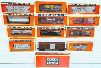 Lionel Modern O Gauge Twelve (12) Assorted Convention and Freight Cars Boxed