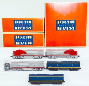 Lionel Modern O Gauge Santa Fe Santa Fe F - 3 A - B - A Diesel Units and Santa Fe F - 3 B Unit Boxed