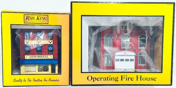 MTH Modern O Gauge Operating Fire House and Girardini's Italian Restaurant Three-Story City Factory