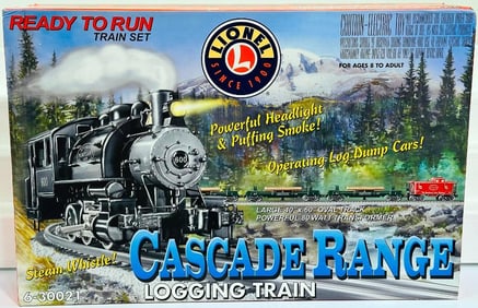 Lionel Modern O Gauge Cascade Range Logging Train and Thirteen (13) Assorted Freight Cars