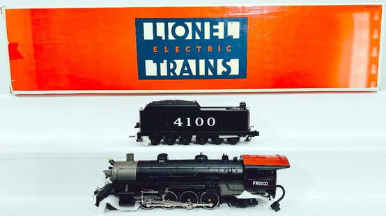 Lionel Modern O Gauge Frisco 2 – 8 – 2 Mikado Locomotive and Tender Boxed: Lionel Modern O Gauge Frisco 2 – 8 – 2 Mikado Locomotive and Tender Boxed, each in C9 and with its original box.