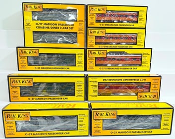 MTH Modern O Gauge Ten (10) Assorted Passenger Cars Boxed