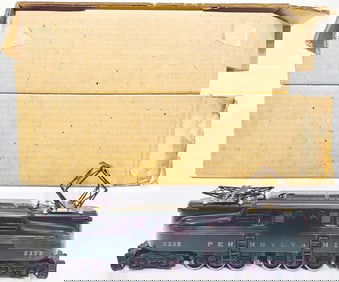 Lionel Postwar O Gauge 2332 5 Stripe Pennsylvania Dark Green GG1 Boxed