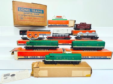 Lionel Postwar O Gauge Outfit No. 2231W A – B – A Southern F – 3 Diesel Freight Se