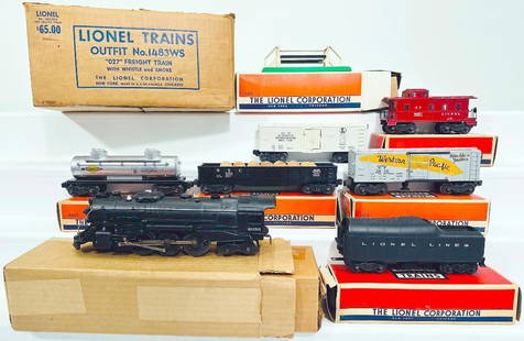 Lionel Postwar O Gauge Outfit No. 1483WS 2056 Freight Set from 1952: Lionel Postwar O Gauge Outfit No. 1483WS 2056 Freight Set from 1952, Including 2056 4 &#8211; 6 &#8211; 4 Steam Locomotive with Operating Headlight and Smoke and 2046W Streamlined Whistle Tender, each