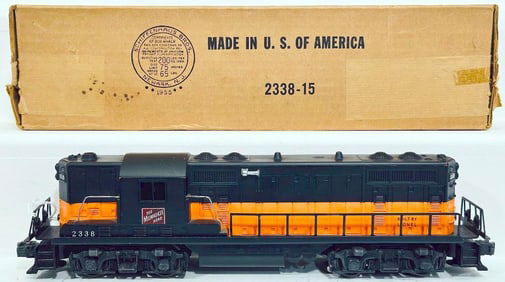 Lionel Postwar O Gauge 2338 Milwaukee Road GP - 7 Switcher Orange Stripe Boxed