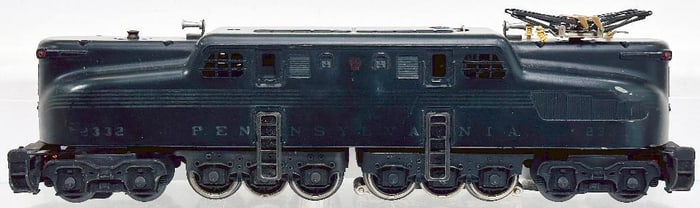 Lionel Postwar O Gauge 2332 Black GG1 with red colored Keystone from 1947