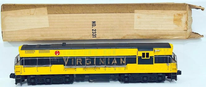 Lionel Postwar O Gauge 2331 black roof yellow Virginian FM