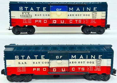 Lionel Postwar O Gauge 6464 - 275 State of Maine Box Car with different blue for the doors than body