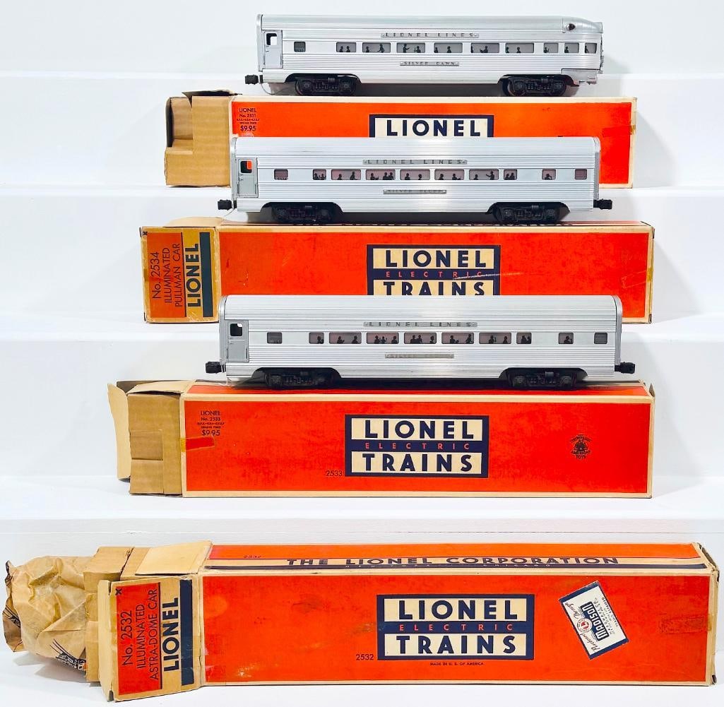 Lionel Postwar O Gauge 2533 Aluminum Pullman -2531 Aluminum Observation Car-2534 Aluminum Pullman (1 of 8)