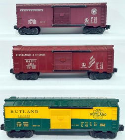 Lionel Postwar O Gauge 6464 Pennsylvania Box Car/6464 Minneapolis and St. Louis Box Car/6464-300 Car