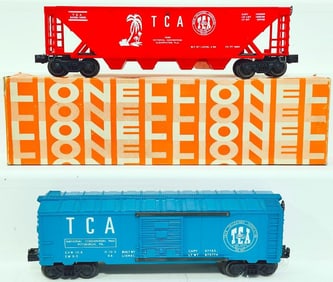 Lionel Postwar O Gauge 6436 red hopper TCA National Convention 1969 and 6464-1965 TCA National Car