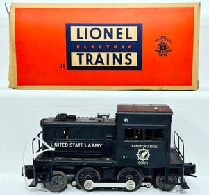 Lionel Postwar O Gauge 41 U.S. Army Painted - Scarce variation - Small Motorized Unit Boxed